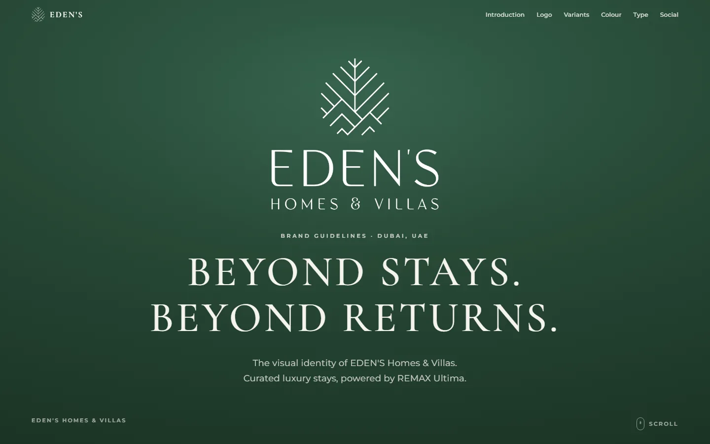 Eden's Homes & Villas brand book cover