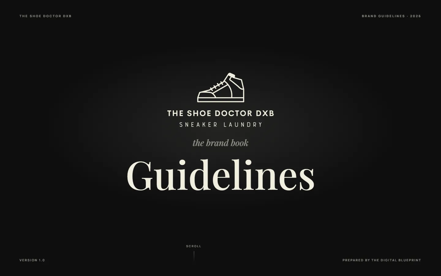 The Shoe Doctor DXB brand book cover