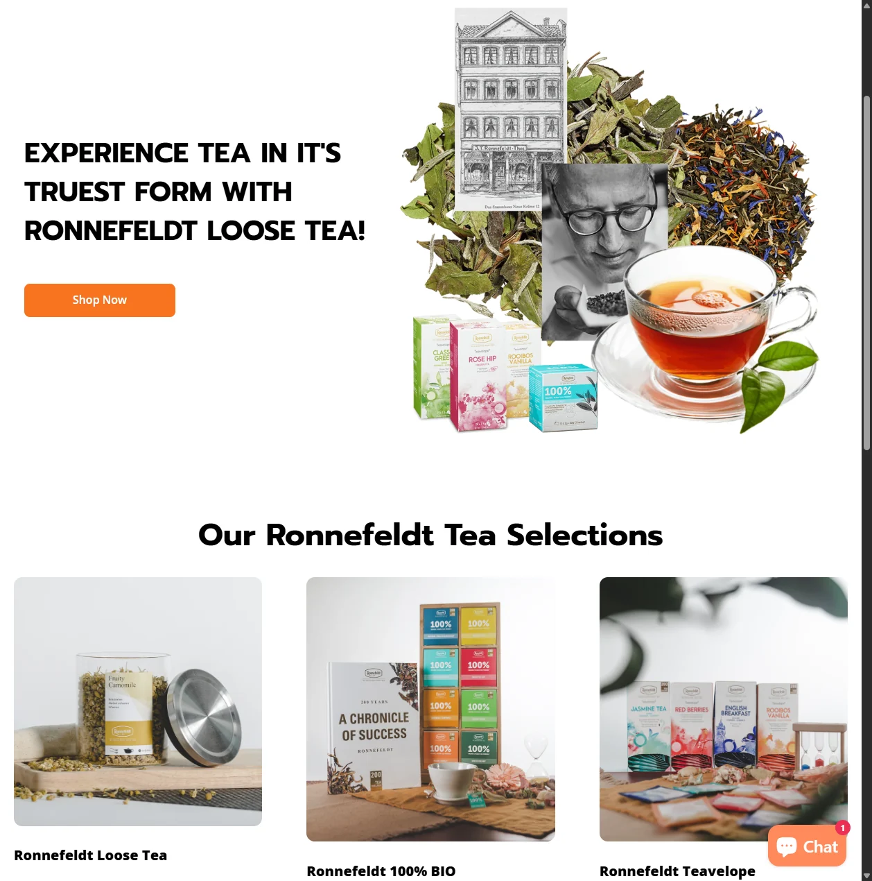 BevWizard Ronnefeldt tea collection page