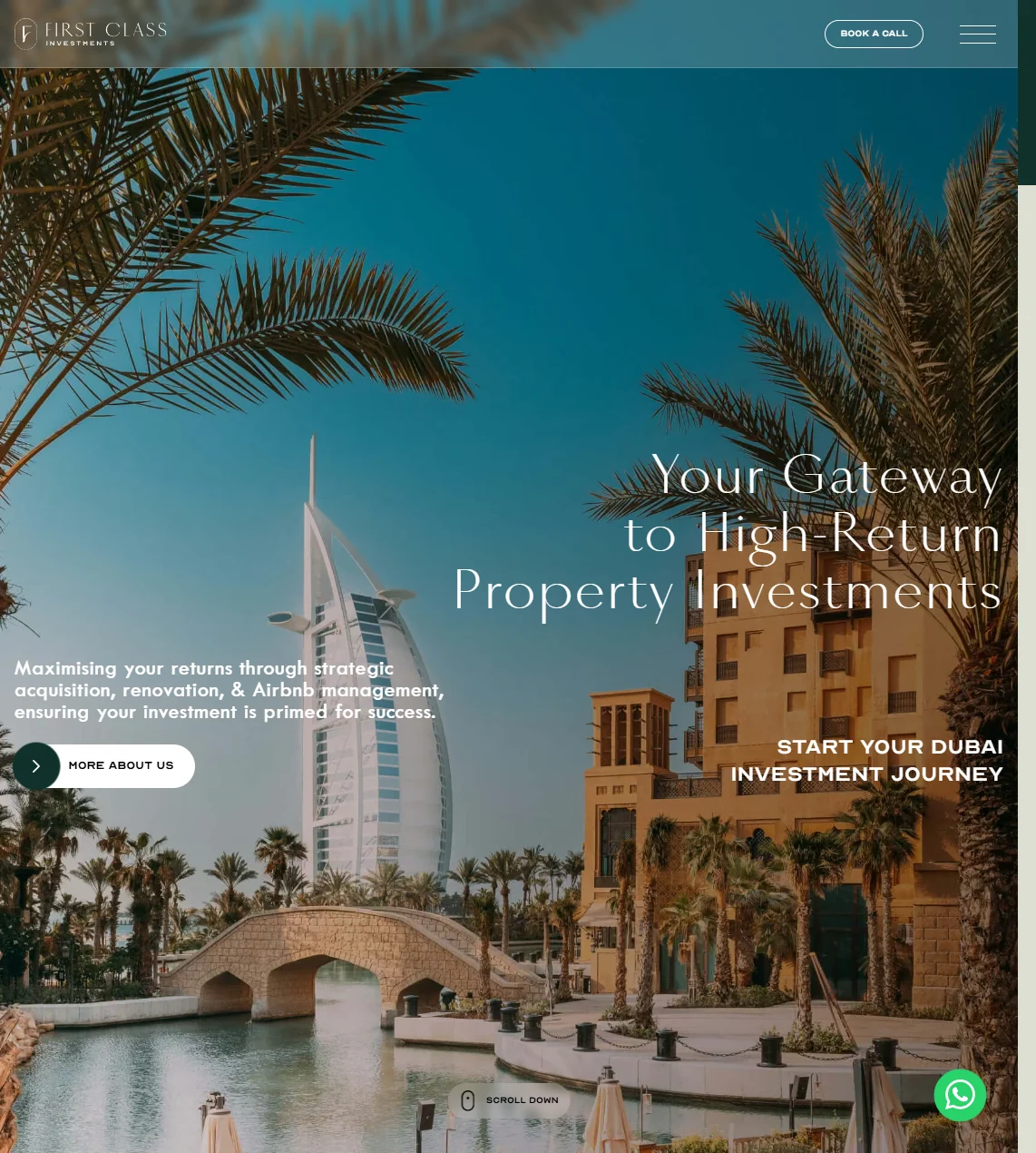 First Class Investments homepage, built by The Digital Blueprint
